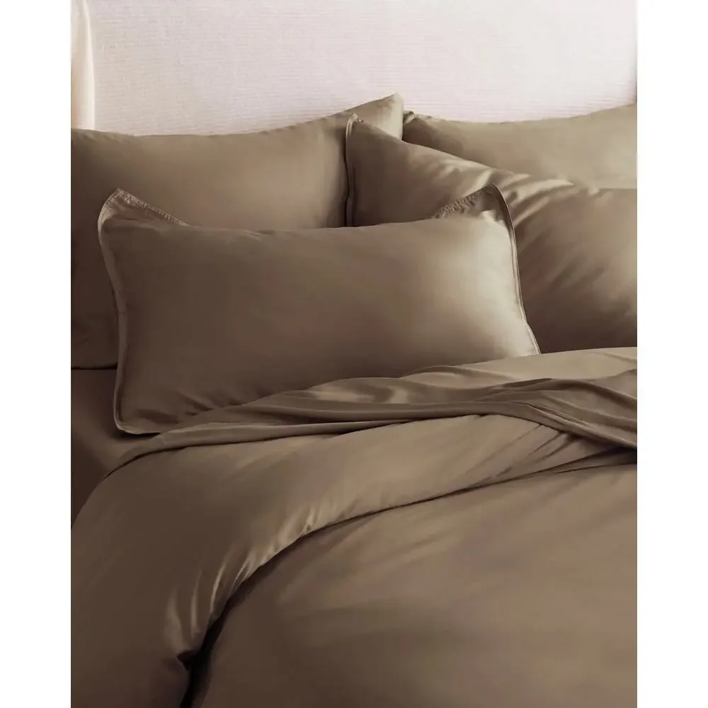 Quince Organic Bamboo Duvet Cover Set Walnut Full/Queen NWOT